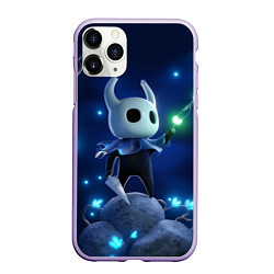 Чехол iPhone 11 Pro матовый Hollow Knight неоновые бабочки, цвет: 3D-светло-сиреневый