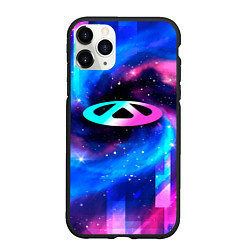 Чехол iPhone 11 Pro матовый Chery неоновый космос