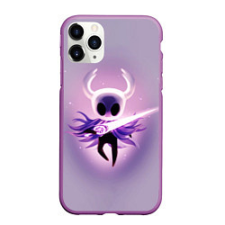 Чехол iPhone 11 Pro матовый Hollow Knight рыцарь неон, цвет: 3D-фиолетовый