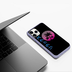 Чехол iPhone 11 Pro матовый Закат Градиент, цвет: 3D-светло-сиреневый — фото 2