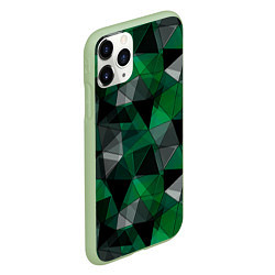 Чехол iPhone 11 Pro матовый Зеленый, серый и черный геометрический, цвет: 3D-салатовый — фото 2