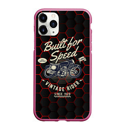 Чехол iPhone 11 Pro матовый Old vintage moto, цвет: 3D-малиновый