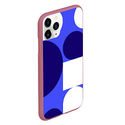 Чехол iPhone 11 Pro матовый Абстрактный набор геометрических фигур - Синий фон, цвет: 3D-малиновый — фото 2