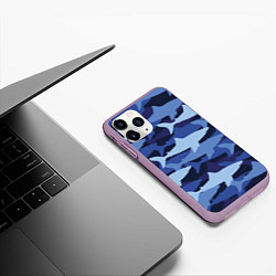 Чехол iPhone 11 Pro матовый Акулий камуфляж - паттерн, цвет: 3D-сиреневый — фото 2