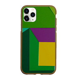 Чехол iPhone 11 Pro матовый Абстрактный случайный набор геометрических фигур -, цвет: 3D-коричневый