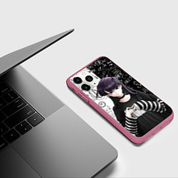 Чехол iPhone 11 Pro матовый Коми сан гот - проблемы с общением, цвет: 3D-малиновый — фото 2