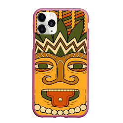 Чехол iPhone 11 Pro матовый Polynesian tiki CHILLING, цвет: 3D-малиновый