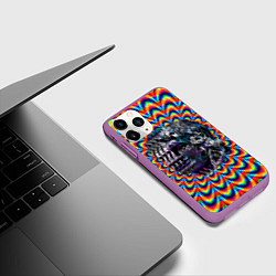 Чехол iPhone 11 Pro матовый Психоделика - античная иллюзия, цвет: 3D-фиолетовый — фото 2