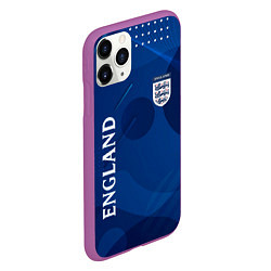 Чехол iPhone 11 Pro матовый Сборная Англии Синяя Абстракция, цвет: 3D-фиолетовый — фото 2