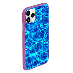 Чехол iPhone 11 Pro матовый Текстура поверхности воды, цвет: 3D-фиолетовый — фото 2