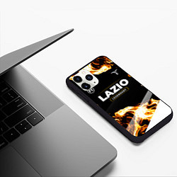 Чехол iPhone 11 Pro матовый Lazio legendary sport fire, цвет: 3D-черный — фото 2