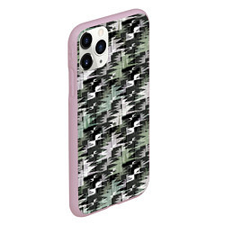 Чехол iPhone 11 Pro матовый Абстрактный камуфляжный темный, цвет: 3D-розовый — фото 2
