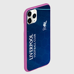 Чехол iPhone 11 Pro матовый Liverpool Соты Абстракция, цвет: 3D-фиолетовый — фото 2