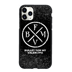 Чехол iPhone 11 Pro матовый Bullet For My Valentine с потертостями на темном ф, цвет: 3D-черный