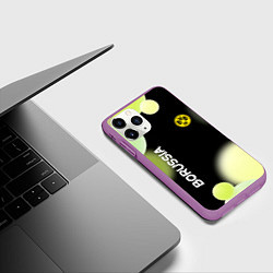 Чехол iPhone 11 Pro матовый Боруссия Абстракция, цвет: 3D-фиолетовый — фото 2