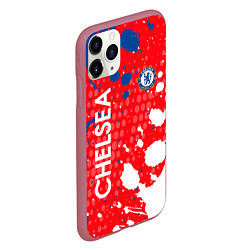 Чехол iPhone 11 Pro матовый Chelsea Краска, цвет: 3D-малиновый — фото 2