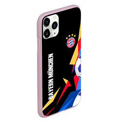 Чехол iPhone 11 Pro матовый Bayern munchen Sport - цветные геометрии, цвет: 3D-розовый — фото 2