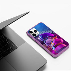 Чехол iPhone 11 Pro матовый Галактический генерал Гавс Brawl Stars, цвет: 3D-фиолетовый — фото 2