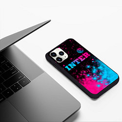 Чехол iPhone 11 Pro матовый Inter - neon gradient: символ сверху, цвет: 3D-черный — фото 2