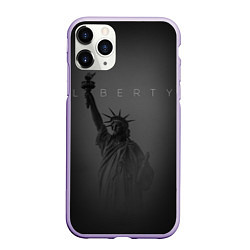 Чехол iPhone 11 Pro матовый LIBERTY - СТАТУЯ СВОБОДЫ, цвет: 3D-светло-сиреневый