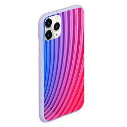 Чехол iPhone 11 Pro матовый Оптическая иллюзия с линиями, цвет: 3D-светло-сиреневый — фото 2