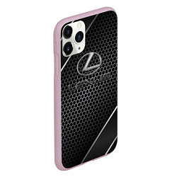 Чехол iPhone 11 Pro матовый Lexus Карбон, цвет: 3D-розовый — фото 2