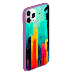 Чехол iPhone 11 Pro матовый Уличный гранж стиль, цвет: 3D-фиолетовый — фото 2