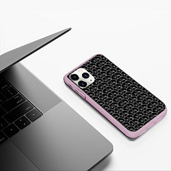 Чехол iPhone 11 Pro матовый Милые Удивлённые Пухлые Коты, цвет: 3D-розовый — фото 2