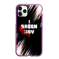 Чехол iPhone 11 Pro матовый Green day - абстракция, цвет: 3D-фиолетовый