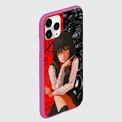 Чехол iPhone 11 Pro матовый Митака демон войны - человек бензопила, цвет: 3D-фиолетовый — фото 2