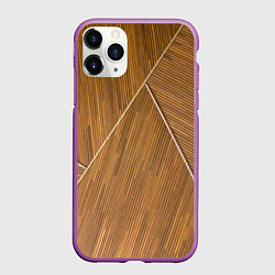 Чехол iPhone 11 Pro матовый Деревянная броня, цвет: 3D-фиолетовый