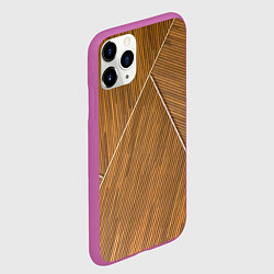 Чехол iPhone 11 Pro матовый Деревянная броня, цвет: 3D-фиолетовый — фото 2