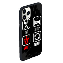 Чехол iPhone 11 Pro матовый Eat, sleep, FNAF, repeat, цвет: 3D-черный — фото 2