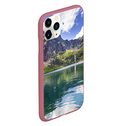 Чехол iPhone 11 Pro матовый Прозрачное горное озеро, цвет: 3D-малиновый — фото 2