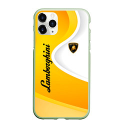 Чехол iPhone 11 Pro матовый Lamborghini : sport, цвет: 3D-салатовый