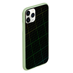 Чехол iPhone 11 Pro матовый Радужная сетка - текстура, цвет: 3D-салатовый — фото 2