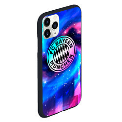 Чехол iPhone 11 Pro матовый Bayern неоновый космос, цвет: 3D-черный — фото 2