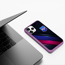 Чехол iPhone 11 Pro матовый Dark Герб России, цвет: 3D-фиолетовый — фото 2