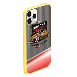 Чехол iPhone 11 Pro матовый Классический автомобиль жук, цвет: 3D-желтый — фото 2
