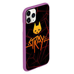 Чехол iPhone 11 Pro матовый Stray cat игра блуждающий кот, цвет: 3D-фиолетовый — фото 2