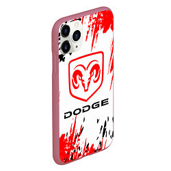 Чехол iPhone 11 Pro матовый Dodge - краска, цвет: 3D-малиновый — фото 2