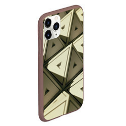 Чехол iPhone 11 Pro матовый 3D иллюзия-пирамиды, цвет: 3D-коричневый — фото 2