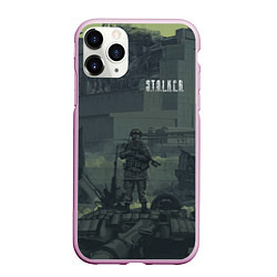 Чехол iPhone 11 Pro матовый STALKER Военный Возле ЧАЭС, цвет: 3D-розовый