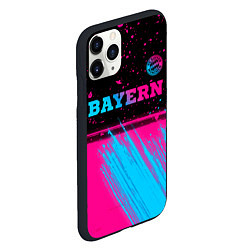 Чехол iPhone 11 Pro матовый Bayern - neon gradient: символ сверху, цвет: 3D-черный — фото 2