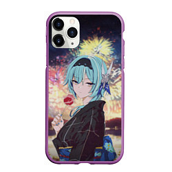 Чехол iPhone 11 Pro матовый Genshin Impact - Eula Inazuma, цвет: 3D-фиолетовый