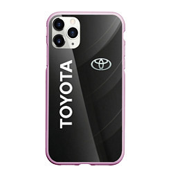 Чехол iPhone 11 Pro матовый Toyota - серая абстракция, цвет: 3D-розовый