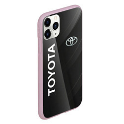 Чехол iPhone 11 Pro матовый Toyota - серая абстракция, цвет: 3D-розовый — фото 2