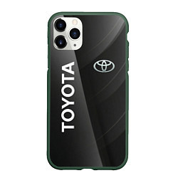 Чехол iPhone 11 Pro матовый Toyota - серая абстракция, цвет: 3D-темно-зеленый