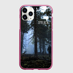 Чехол iPhone 11 Pro матовый STALKER Лес и РЛС Дуга, цвет: 3D-малиновый