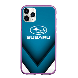 Чехол iPhone 11 Pro матовый Subaru - абстракция, цвет: 3D-фиолетовый